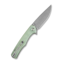 Crowley Flipper/Thumb Stud Folding Knife 3.48"" Satin D2 Drop Point Plain Edge Blade, Natural G10 Handle