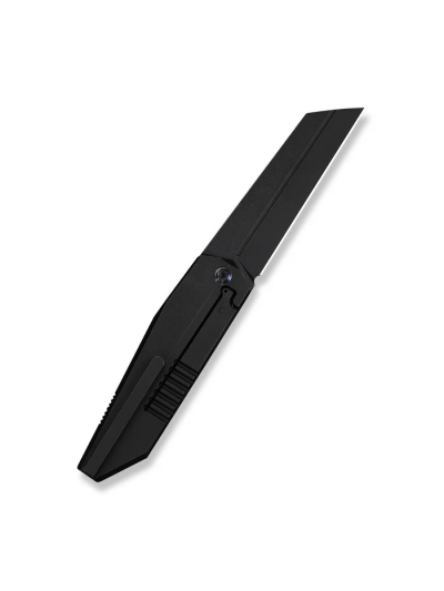 Collinear Flipper Knife Black Titanium Handle And Endcap (3.67"" Black Stonewashed Bohler M390 Blade)