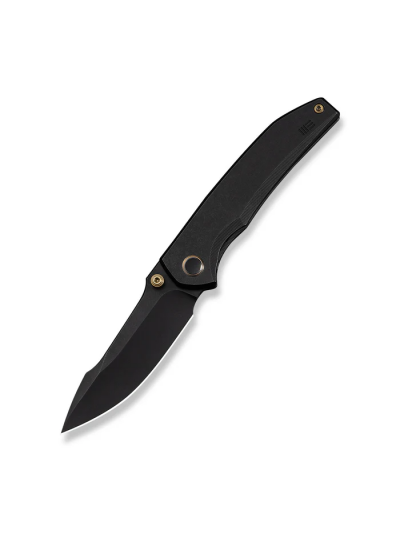 Ryson Thumb Stud Knife Black Titanium Handle (3.33"" Black Stonewashed Bohler M390 Blade)