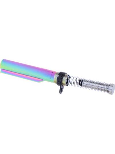 GUNTEC AR15 BUFFER TUBE WITH - BUFFER & SPRING RAINBOW PVD
