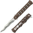 ZYTEL HANDLE TI-LITE KRIS BLADE KNIFE - BROWN, SPEAR POINT, PLAIN EDGE, 4" BLADE