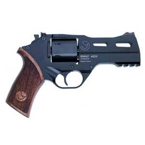 Chiappa 40DS Rhino Handgun .357 Mag 6rd Capacity 4" Barrel Black with Wood Grip and 3 Moon Clips - Image 1