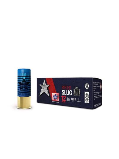 PPU Stars & Stripes Rifled Slug Shotshells 12ga 2-3/4'' 1oz 1400fps Slug 10/ct