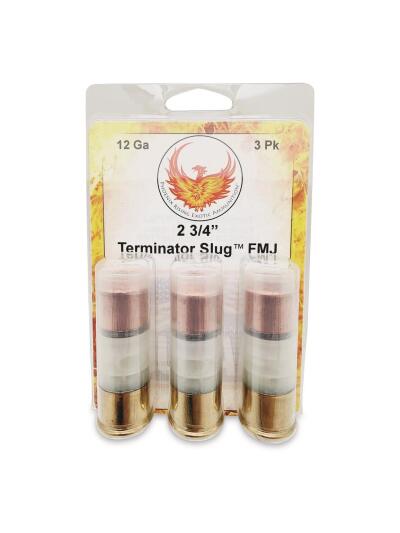 Phoenix Rising Terminator Slug Shotshell 12ga 2-3/4" 515gr FMJ Slug 1520fps 3/ct