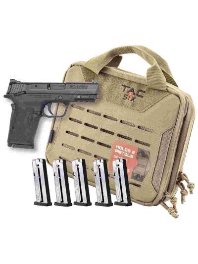 Smith & Wesson M&P9 Shield EZ M2.0 Handgun Bundle 9mm Luger 8rd Magazines (5) 3.675" Barrel Black with Case