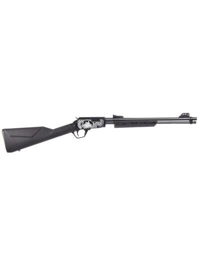 Rossi Gallery Pump Rifle .22 LR 15rd Capacity 18" Barrel Black Synthetic Stock Feather & Son Engraving