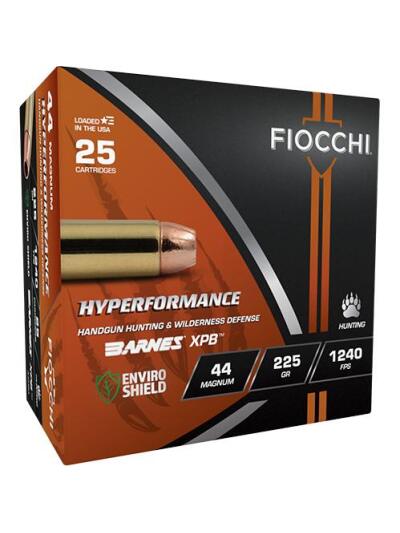 FIOCCHI Hyperformance Hunt Handgun Ammunition .44 Rem Mag 225gr HP 1240 fps 25/ct