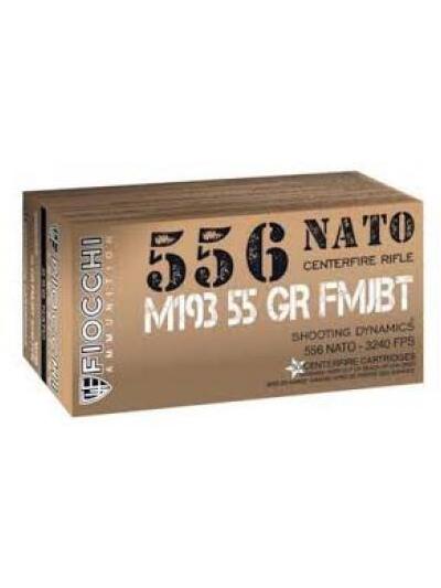 Fiocchi Shooting Dynamics Rifle Ammunition 5.56mm NATO 55 gr FMJ 3240 fps 1000/ct (Case)