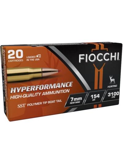 Fiocchi Hyperformance Hunt Rifle Ammunition 7mm Rem Mag 154 gr SST 3100 fps 20/ct