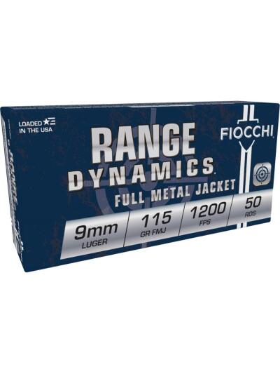 Fiocchi Pistol Shooting Dynamics Handgun Ammunition 9mm Luger 115 gr FMJ 1200 fps 1000/ct
