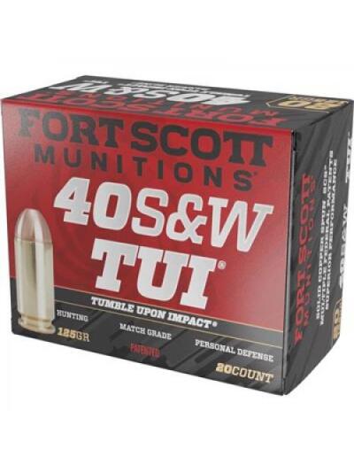 FORT SCOTT MUNITIONS LEAD FREE PISTOL AMO 40 S&W 125GR TUI BRASS CASE 20-RD ( 25 BOXES PER CASE )