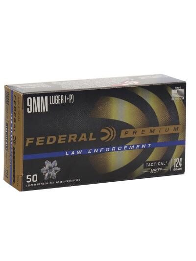 FEDERAL PREM 9MM+P 124GR HST 50RD BX 1000RD CASE