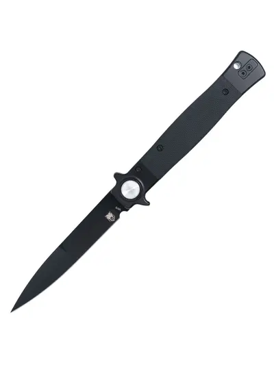 COBRATEC STILETTO BUTTON LOCK BLACK G10 BLACK BLADE