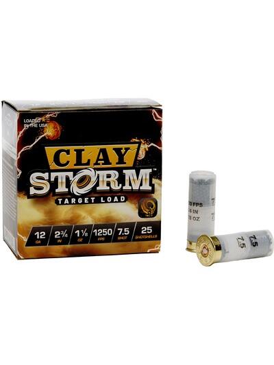 CLAY STORM 12 GAUGE 2-3/4'' 1-1/8OZ #7.5 SHOT 1250 FPS 25/BOX