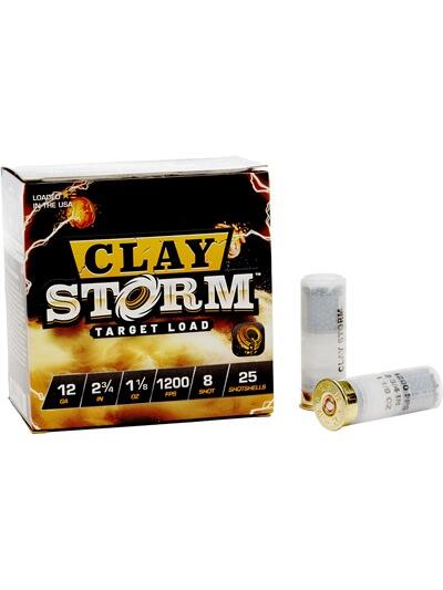 CLAY STORM 12 GAUGE 2-3/4'' 1-1/8OZ #8 SHOT 1200 FPS 25/BOX