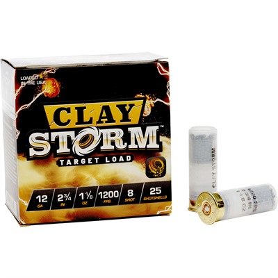 CLAY STORM 12 GAUGE 2-3/4'' 1-1/8OZ #8 SHOT 1200 FPS 25/BOX